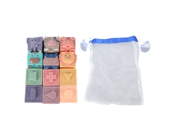 12 Piezas De Bloques De Construcción De Silicona Suave Con Forma De Animales Para Bebés, Juguete Educativo Masticable.