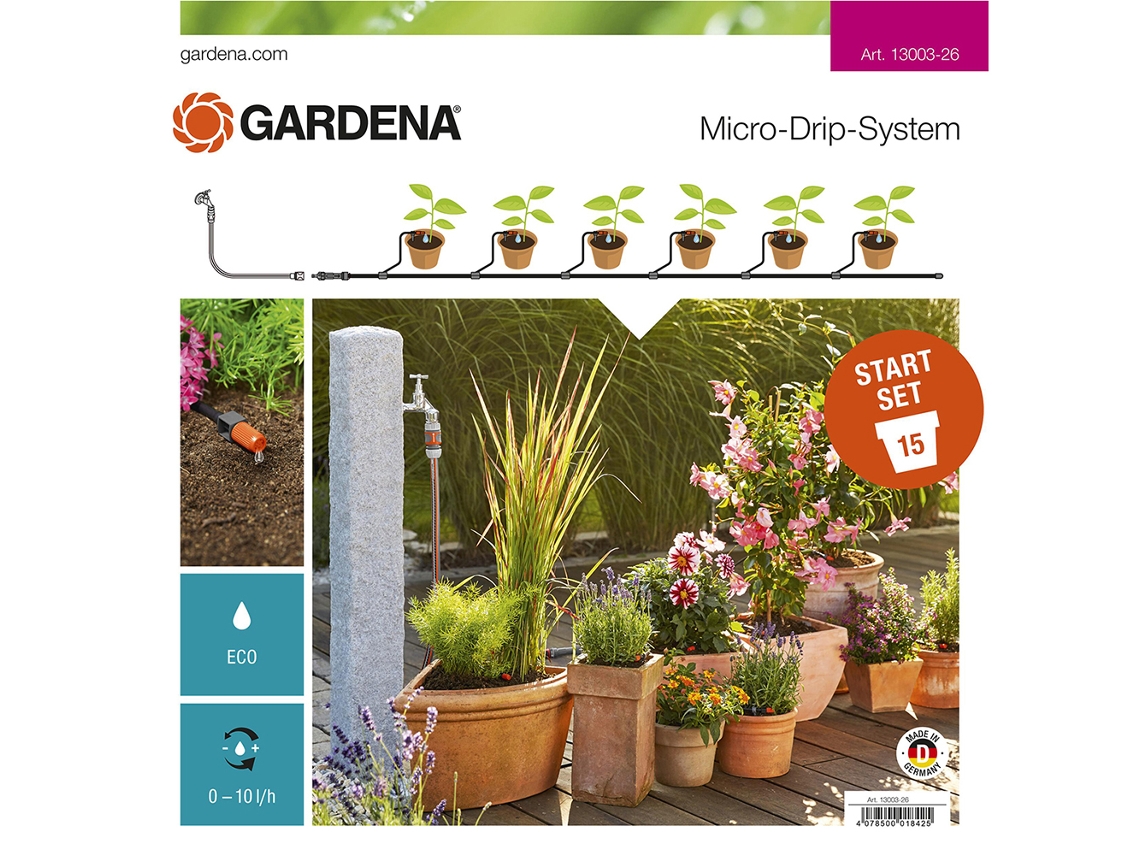 Kit Riego Inicio Terraza Y Balcon (Ideal 15 Maceta GARDENA