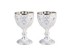 (plata Blanca/caja De 2 Piezas) Copas De Vino Con Tallo, Pequeñas Copas De Vino Para Banquetes, Té Y Agua.