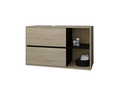 Armario para baño mueble de superficie cómoda 2 cajones marrón MDF 100x60x45,5cm ML-DESIGN