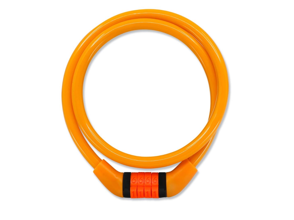 Candado de bicicleta CRAZY SAFETY Naranja para niños con sistema de correspondencia numérica