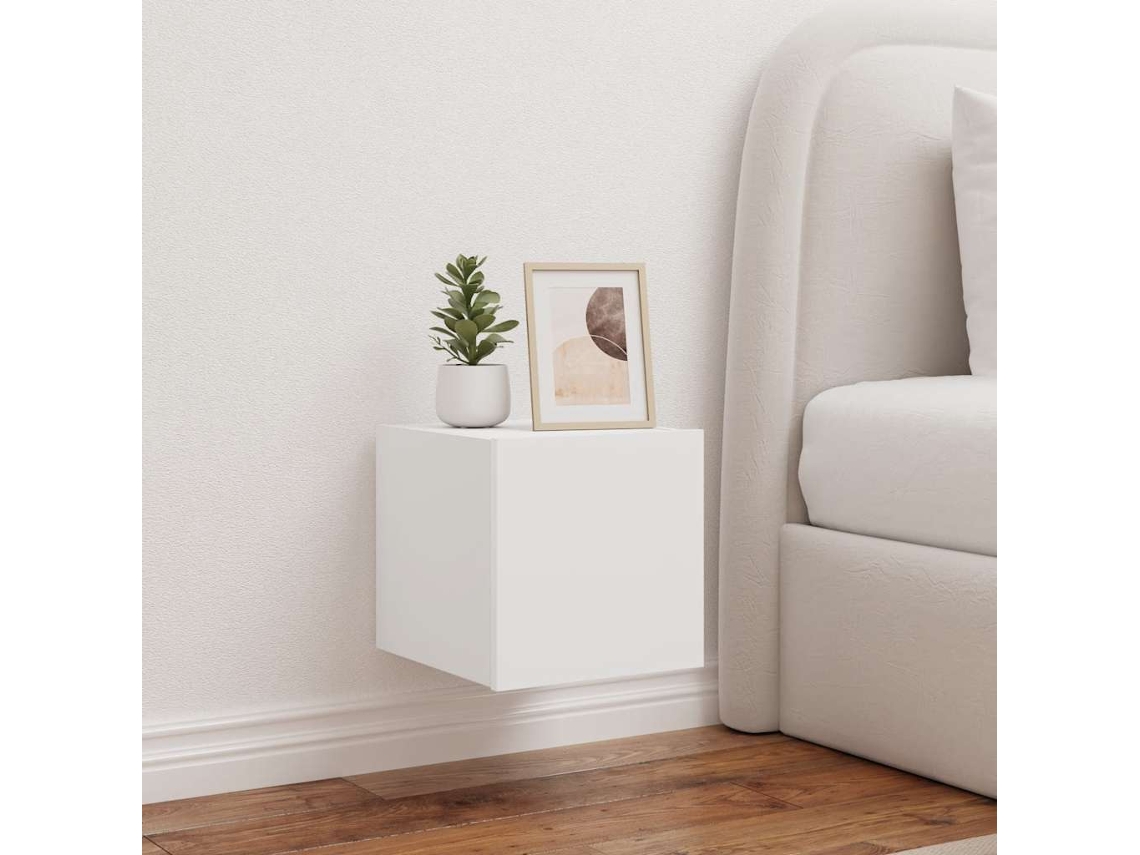 Mueble De Tv | Armario Para Tv | Gabinete De Tv De Pared Con Luces Led Blanco 30,5x35x30 Cm