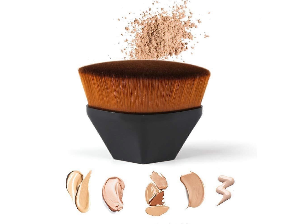 Brocha mágica portátil para base de maquillaje con caja mezcladora para líquidos cremosos.