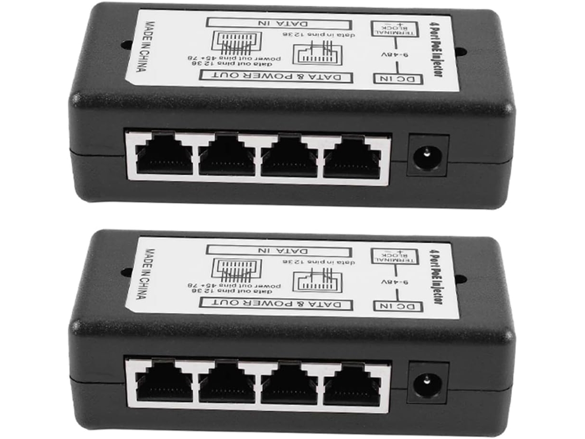 2 Adaptadores Poe, Adaptador Ethernet, Entrada De 4 Pines (+) / 7 Pines (8), Entrada Dc12v/dc48v, Cámara Ip