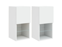 Maison Exclusive - Muebles Para Tv Con Luces Led 2 Uds Blanco 30,5x30x60 Cm