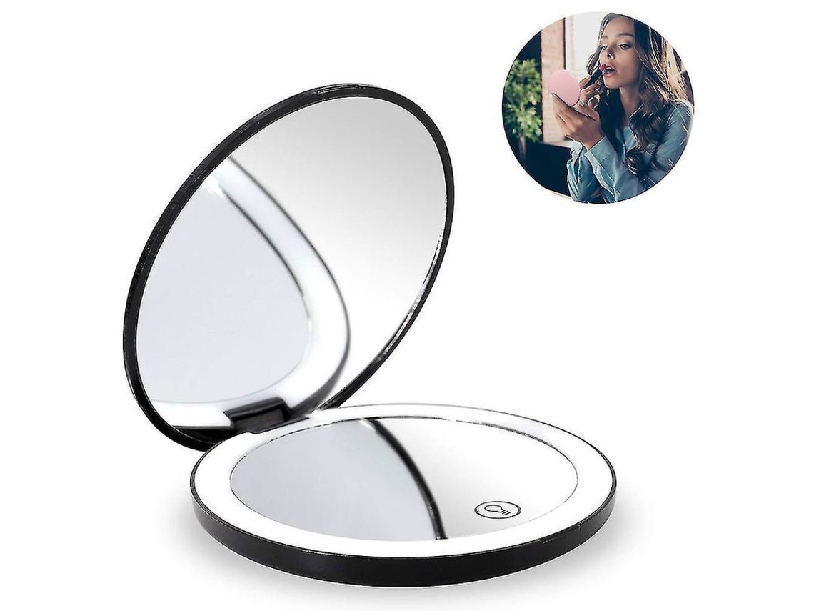 Espejo De Maquillaje Portátil Con Luz Led, Aumento De 1x Y 10x, Recargable Orv