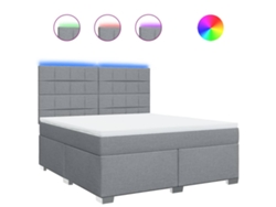 Maison Exclusive - Cama Box Spring Con Colchón Tela Gris Claro 180x200 Cm