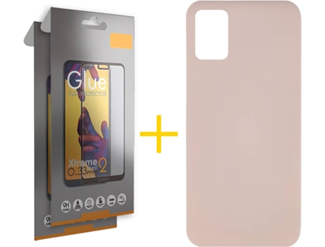 Kit Funda + 2 Protectores de Pantalla Samsung Galaxy A51 SKYHE Full Silicona Líquida (Rosa Claro)