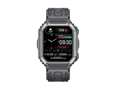 Smartwatch KR06 Reloj inteligente de llamadas con monitoreo de presión arterial y frecuencia cardíaca de 1,8 '' (negro)