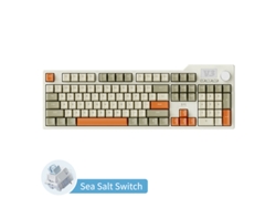 Teclado mecánico para juegos AJAZZ AK35I V3, teclado de taller, eje de sal, gris arroz, naranja, luz blanca con cable