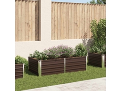Jardinera elevada de acero galvanizado marrón DKD Home Decor (160 x 80 x 45 cm)