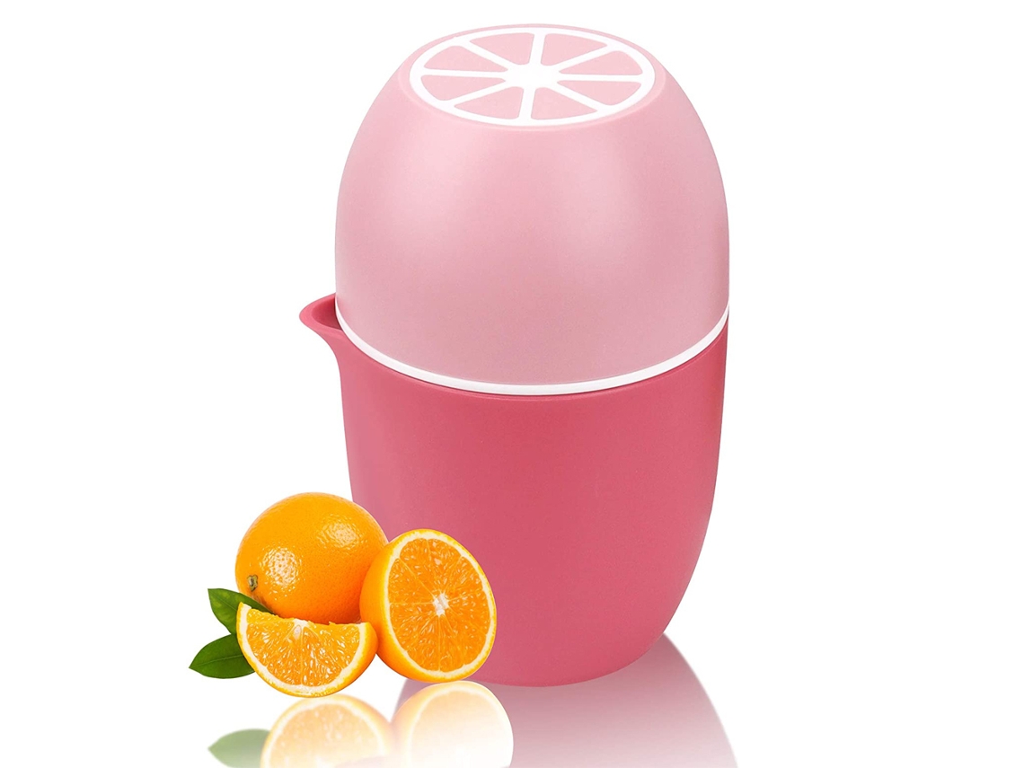 Exprimidor manual de cítricos con forma de limón (rosa)