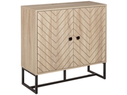 VPMKP - Buffet Homcom 2 puertas madera, patas de metal negro, 80x29,5x80 cm.