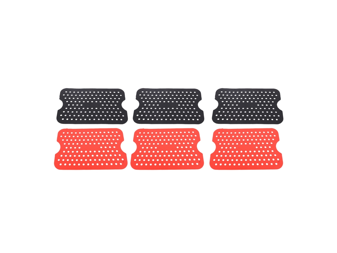 6 Tapetes De Silicona Para Freidora De Aire, Resistentes A Altas Temperaturas, Fáciles De Limpiar, Aptos Para Microondas, Color Negro Y Rojo.
