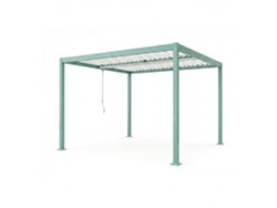Rhodes Pérgola Bioclimática Con Estructura Y Lamas Orientables De Aluminio Verde, 3x3 M