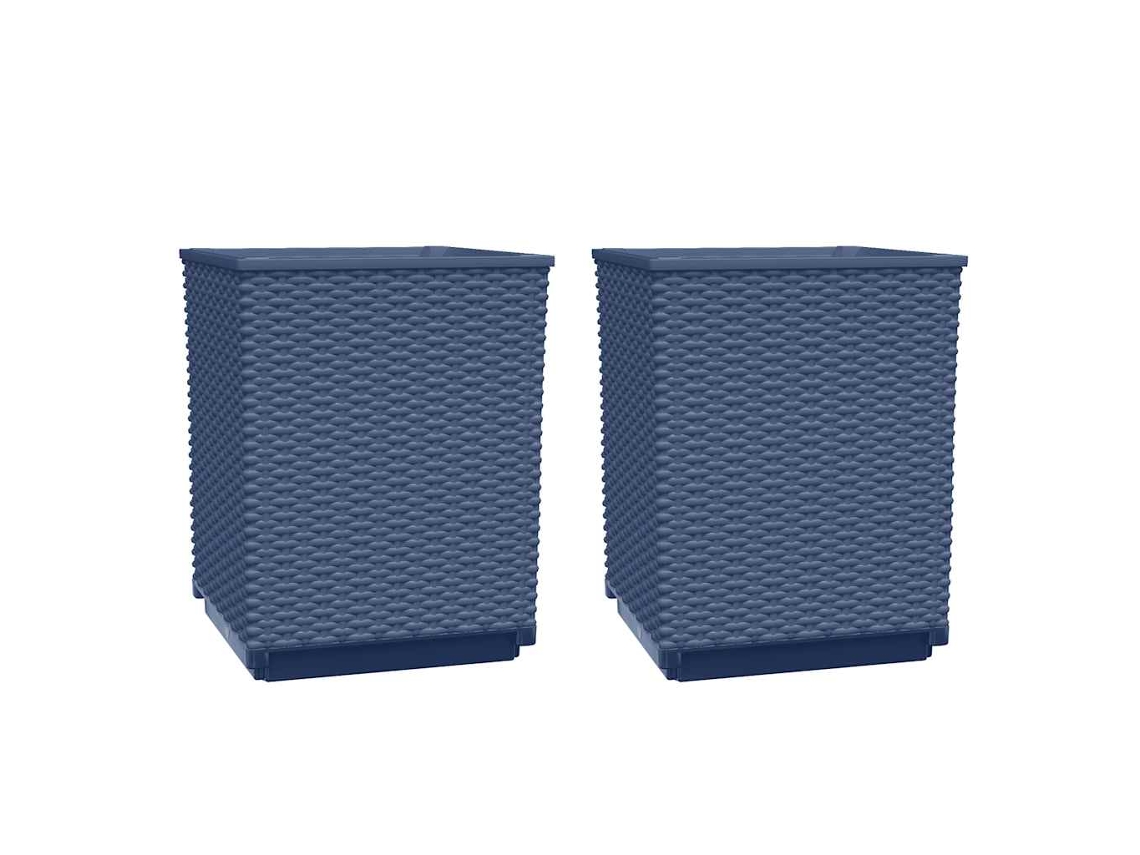 Conjunto 2 Jardinera VIDAXL Gris Polipropileno (30x30x37 cm)
