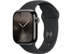 APPLE Watch Series 10 GPS + Cellular 42mm Titanio Pizarracon Correa Deportiva Negro (Talla - S/M)