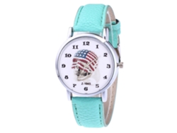 Reloj De Pulsera Unisex Zhoulianfa Con Correa De Cuero Pu Y Patrón De Calavera (menta)