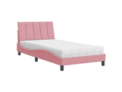 Maison Exclusive - Cama Con Colchón Hanko Terciopelo Rosa 100x200 Cm