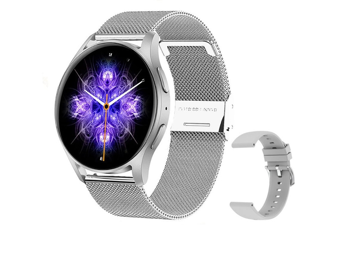 Reloj inteligente Yizhood 1.28 HD con pantalla plateada