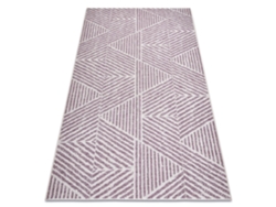 Alfombra Color 47176260 Sisal Líneas, Triangulos, Zigzag Beige / Rubor Rosado (120 x 170 cm)