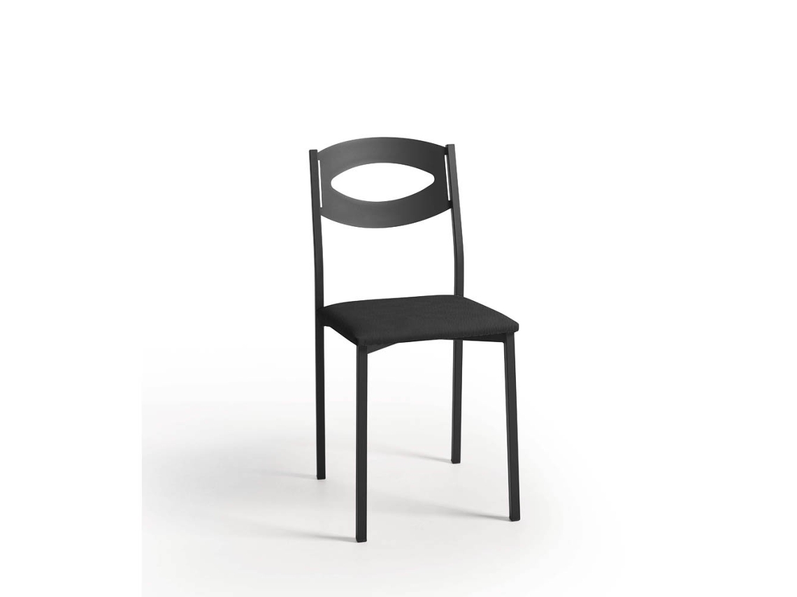 Cadeira de Cozinha Olga Preta 38x86x47cm Couro Preto FANMUEBLES