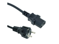 Cable de Alimentaci¢n Iec60320 C13 Para Hombre Retro Schuko En Negro 1,8M