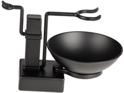 Soporte De Blaireau Y Bol De Rasage 2 Pièces Taille Moyenne Métal Noir Multifonctionnel Para Hom...