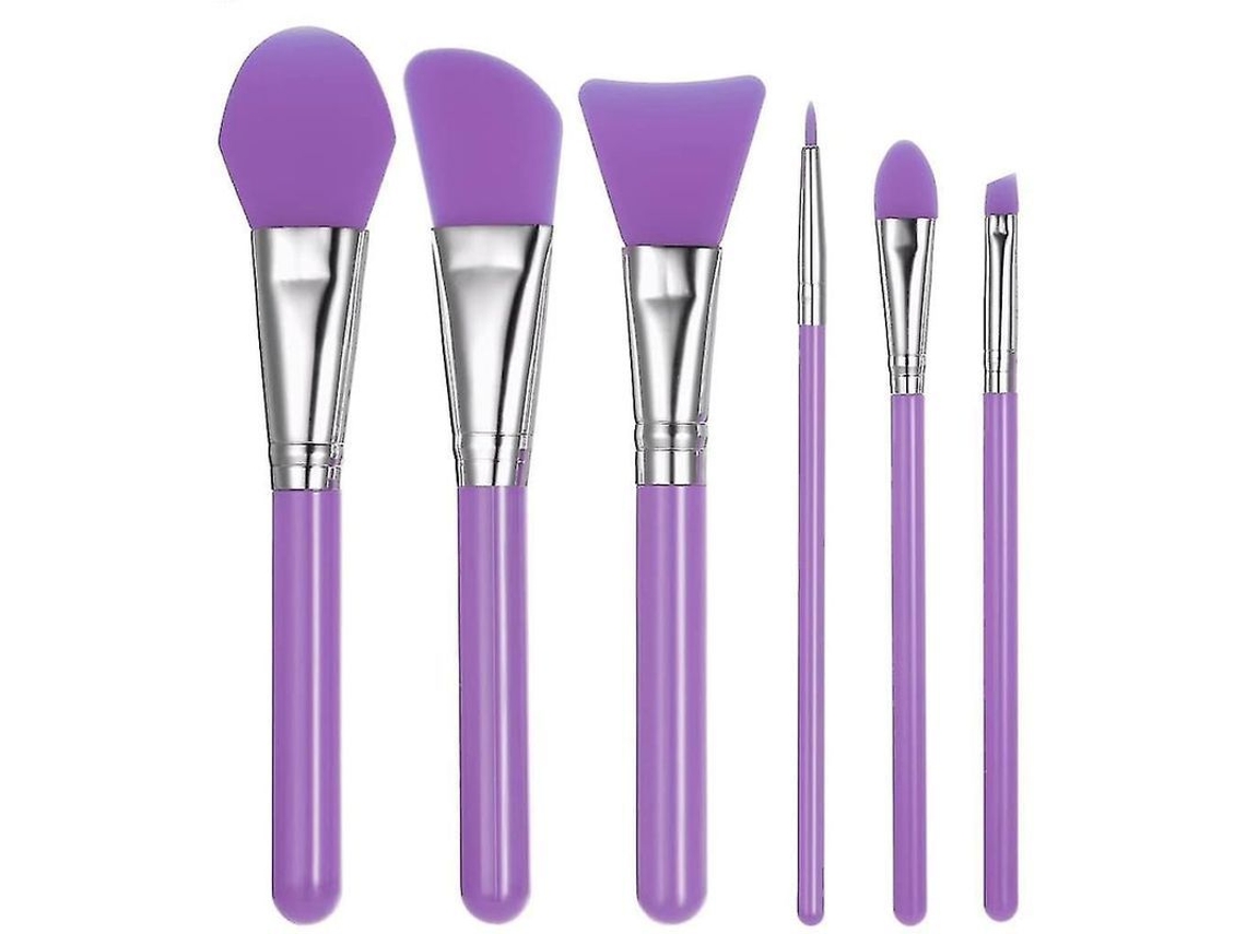 Juego De 6 Brochas De Maquillaje De Silicona, Brocha Para Mascarilla Facial Con Mango De Plástico.