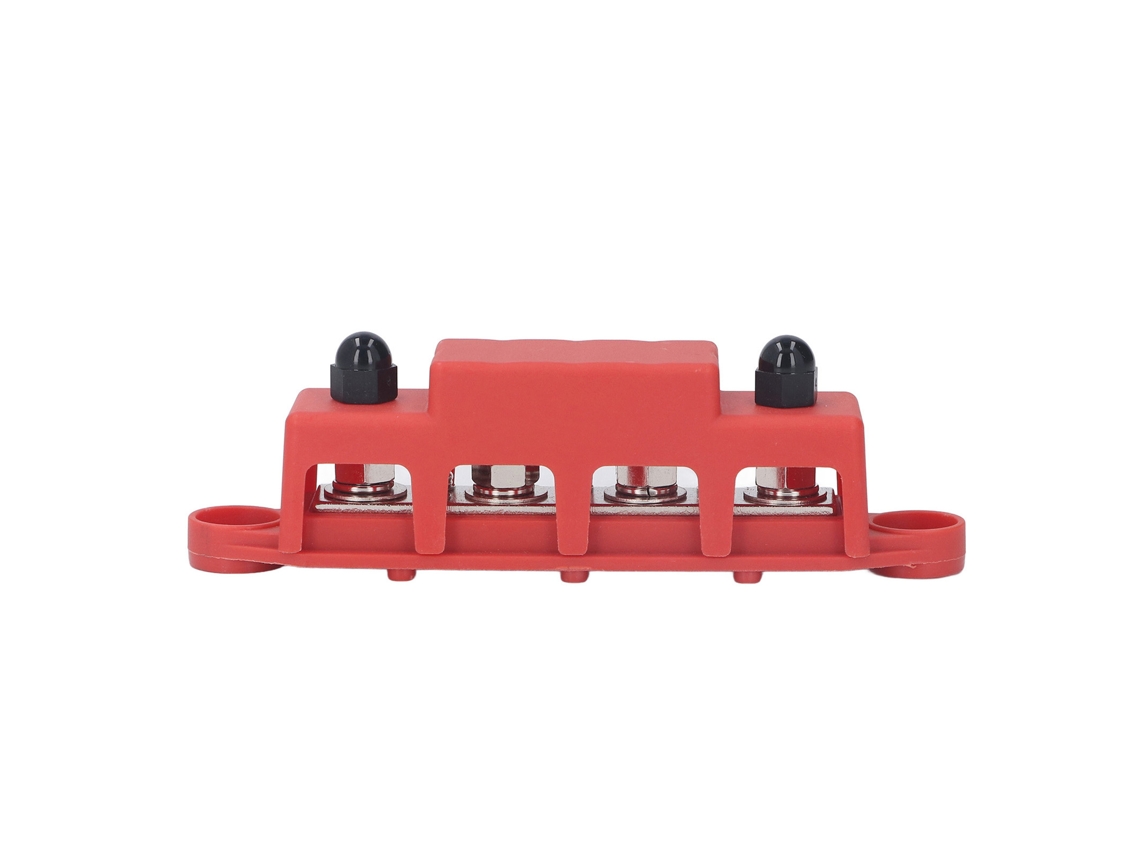 Bloque De Distribución De Energía, Módulo De Barra Colectora M8 De Alta Resistencia, 4p, 48 V Cc, 250 A, Rojo, Para Autocaravanas Y Yates.