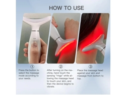 Masajeador de belleza 3 en 1 para rostro y cuello con tecnología LED de triple acción térmica y vibratoria para el cuidado de la piel Yizhood