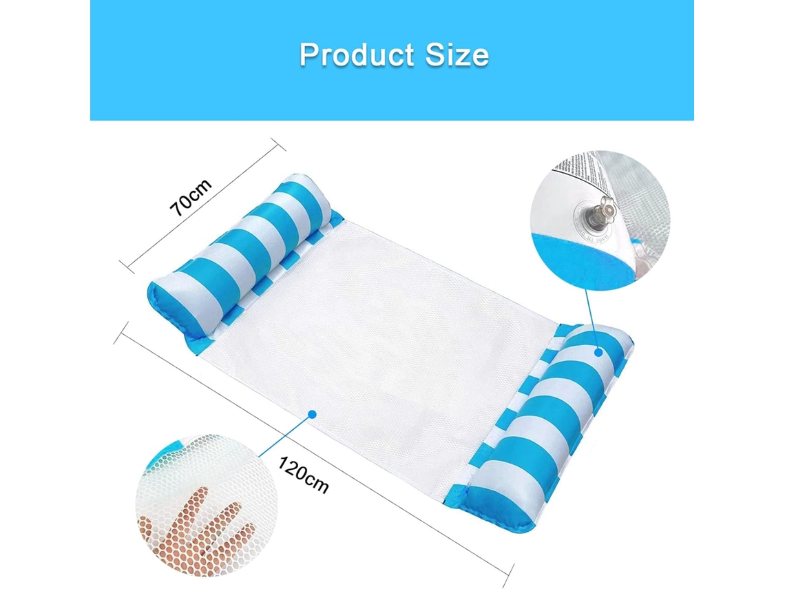 MEOIRUERY Cama hinchable para piscina, hamaca acuática, tumbona con colchón de aire para adultos y niños