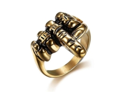 Anillo De Estilo Rockero Moderno Con Diseño Mediano Para El Dedo Medio, Accesorio De Joyería Para Hombre.