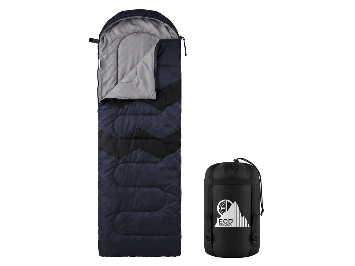 Saco De Dormir Camping Ml-design Para Adulto, Azul Oscuro 210 Cm, Con Manta 2 En 1 Cálido