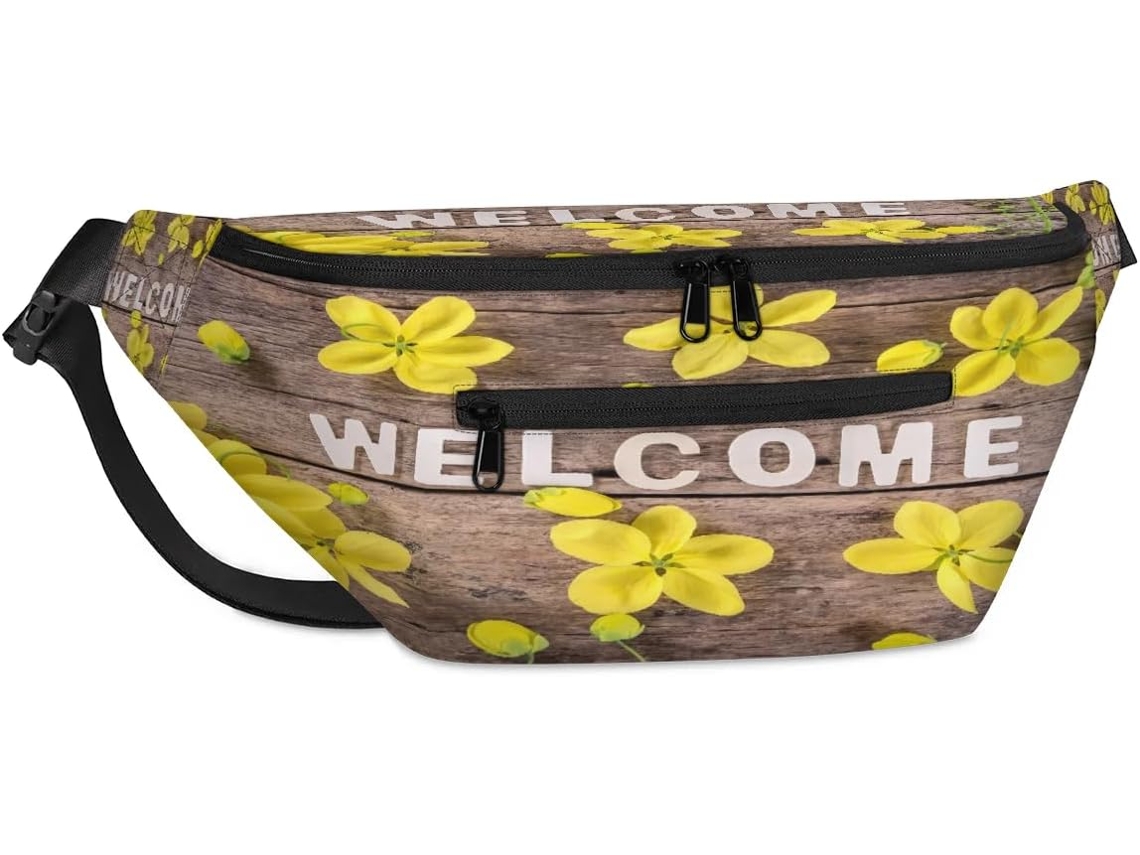 Bolso Hombro Madera Estampado Floral Primaveral Para Hombre Mujer Unisex Gran Capacidad Bolso Informal Viaj