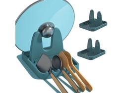 2026-2 Banquinho de cozinha com suporte para tampa e tapete anti-gotejamento para utensílios de cozinha