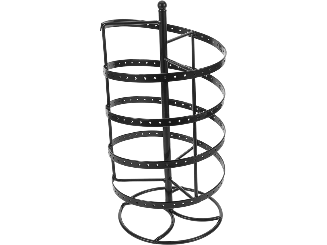 Soporte Giratorio De Metal Negro Para Exhibición De Joyas, Organizador De Pendientes Multinivel