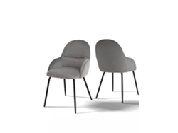 Sillas De Comedor Goeurvant 1438(pack De 2, Gris Claro, Terciopelo)