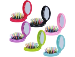 6 Cepillos Redondos Para El Cabello Con Espejo Plegable Para Viajes, Mini Peines Portátiles.