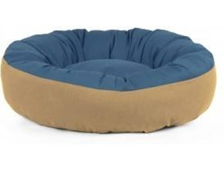 Cama Redonda para Perros y Gatos GAUTY Tela de sarga (Azul y Beige - 57 cm)