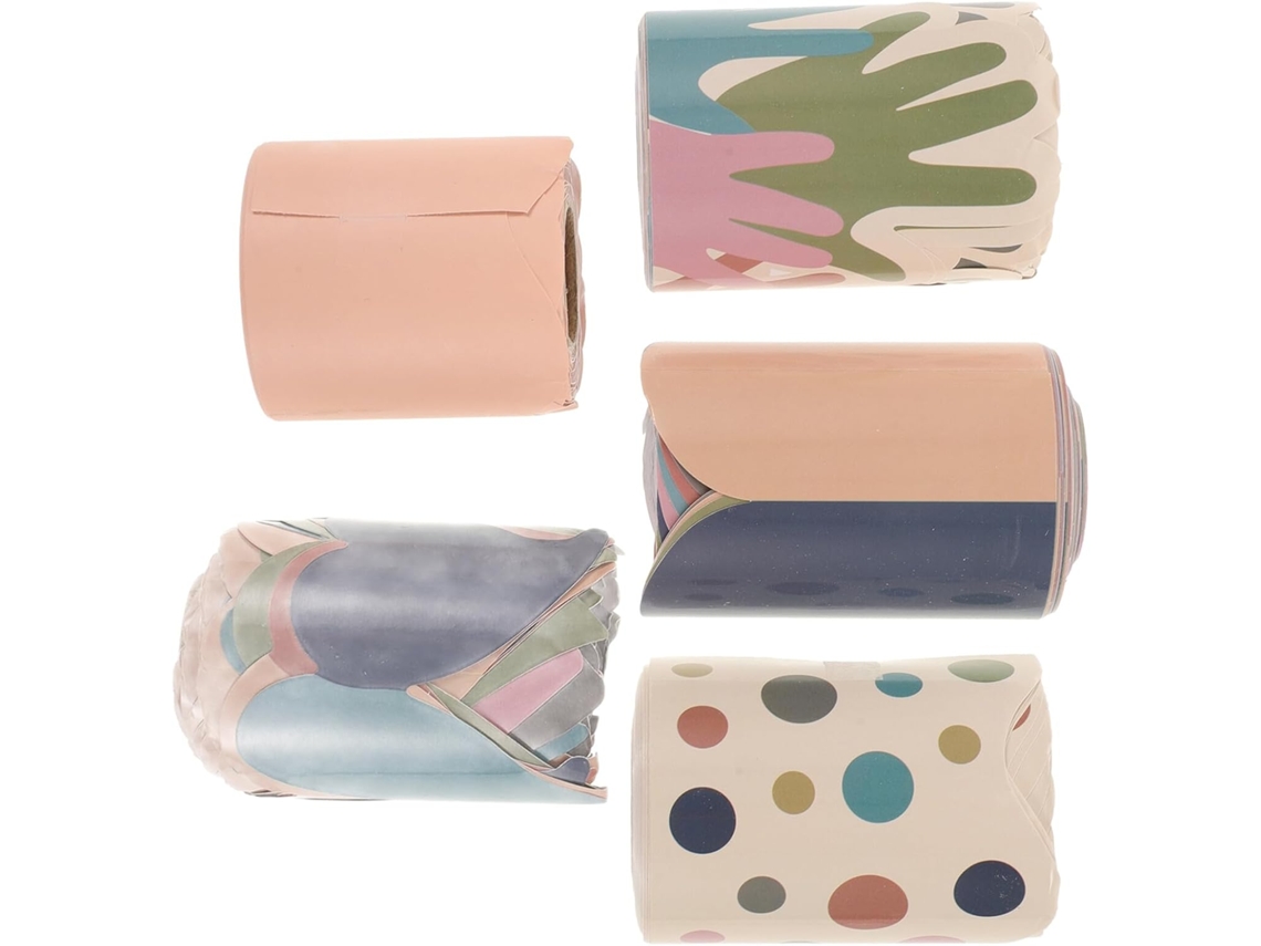 5 Rollos De Borde Autoadhesivo Impermeable Para Pizarras Blancas Y Paneles De Exhibición, Decoración Bohemia.