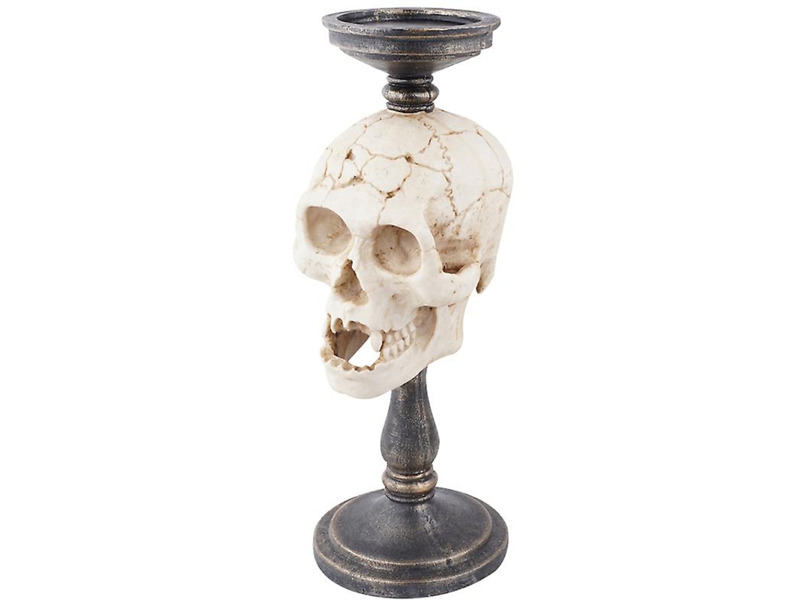 1 Candelabro De Calavera De Resina Para Decoraciones De Halloween.