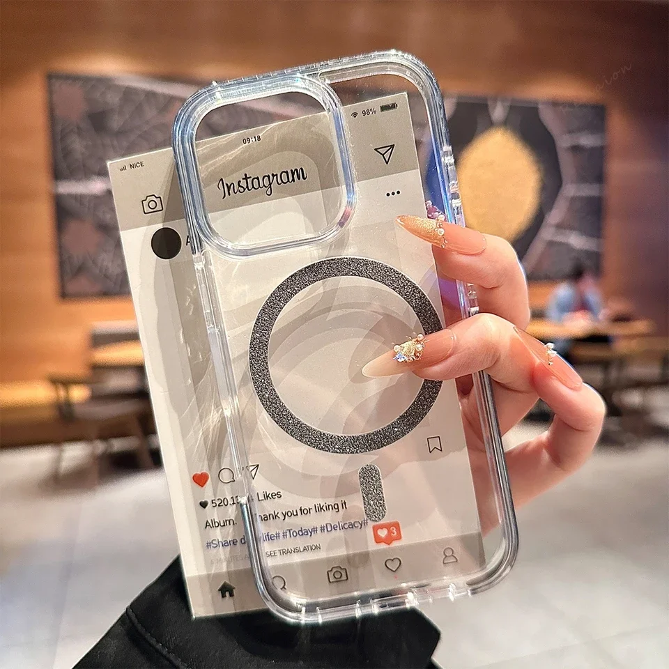(iphone 12 Pro Max Negro) Funda Magnética Para Teléfono, Funda Protectora, Funda A Prueba De Golpes