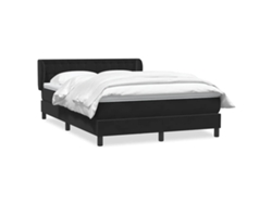 Cama Con Somier Vidaxl Negro Terciopelo (160 X 210 Cm)
