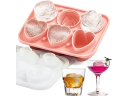 Bandeja De Silicona Para Cubitos De Hielo Con Tapas En Forma De Embudo Y Moldes Para Cubitos De Hielo Con Forma De Rosa Y Corazón.