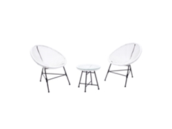Conjunto de Jardín CONCEPT U Acapulco 2 sillones Egg + mesa de centro blanca