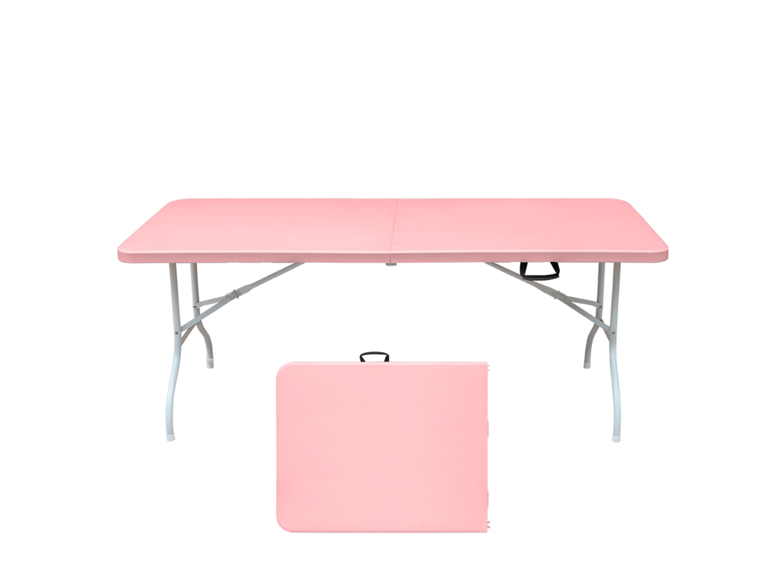Mesa Plegable,portátil,180cm,soporte 135kg,multiusos,camping Picnic,rosa
