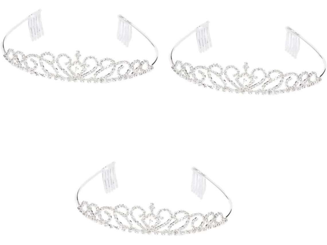Juego De 3 Horquillas Modernas Con Diamantes De Imitación Para Novias, Con Una Circunferencia De 38 Cm.