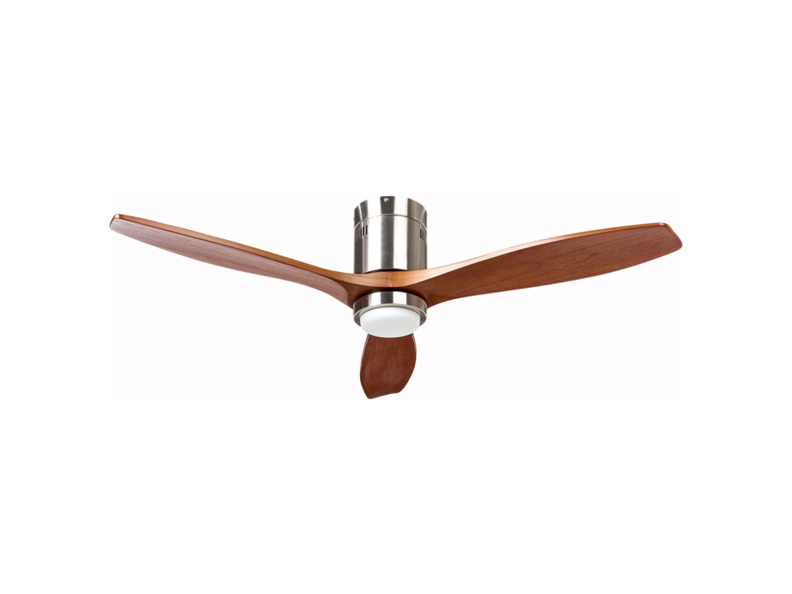 Ventilador De Teto Com Luz Piaye Com Comando Remoto Led Castanho