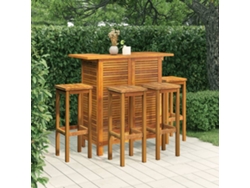 Juego de barra de jardín de 5 piezas de madera maciza de acacia Dkd Home Decor